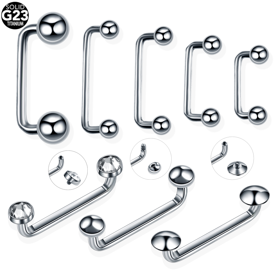 Body Jewelry Dermal - 10pcs/lot G23 Titanium Surfacel Barbell 14G