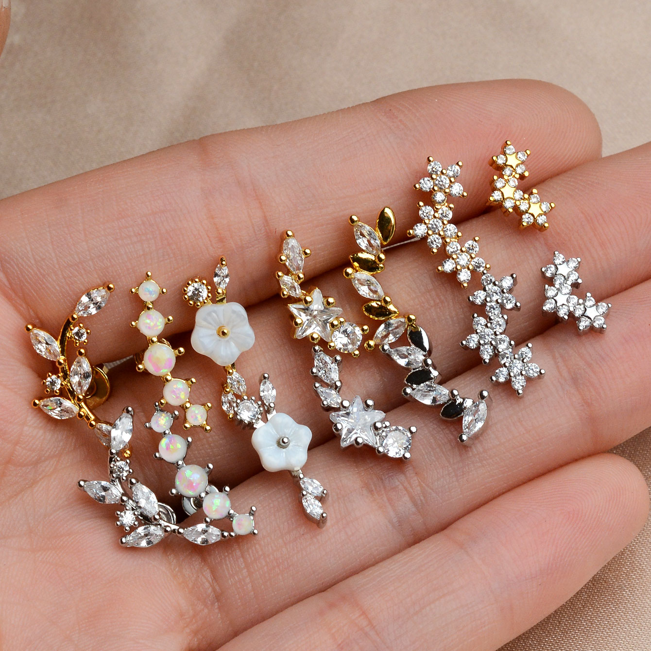 1PC Stainless Steel Star Flowe - Body Jewelry Flat Back ulasan dan harga