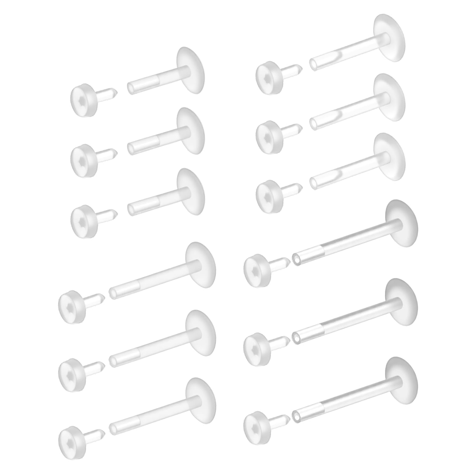 12 Pcs Flat Back Clear Earring - Body Jewelry Flat Back ulasan dan harga