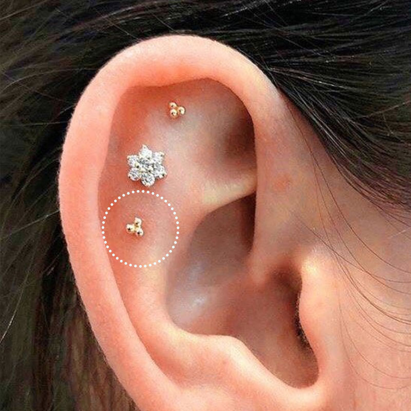 1PC Stainless Steel Mini Studs - Body Jewelry Flat Back ulasan dan harga